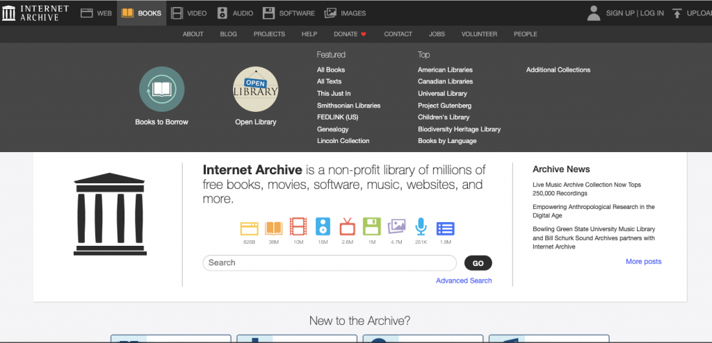 Internet Archive - alternative to BookFi