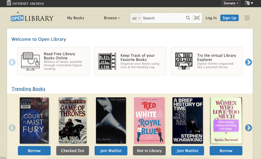 Open Library- BookFI Alternatives