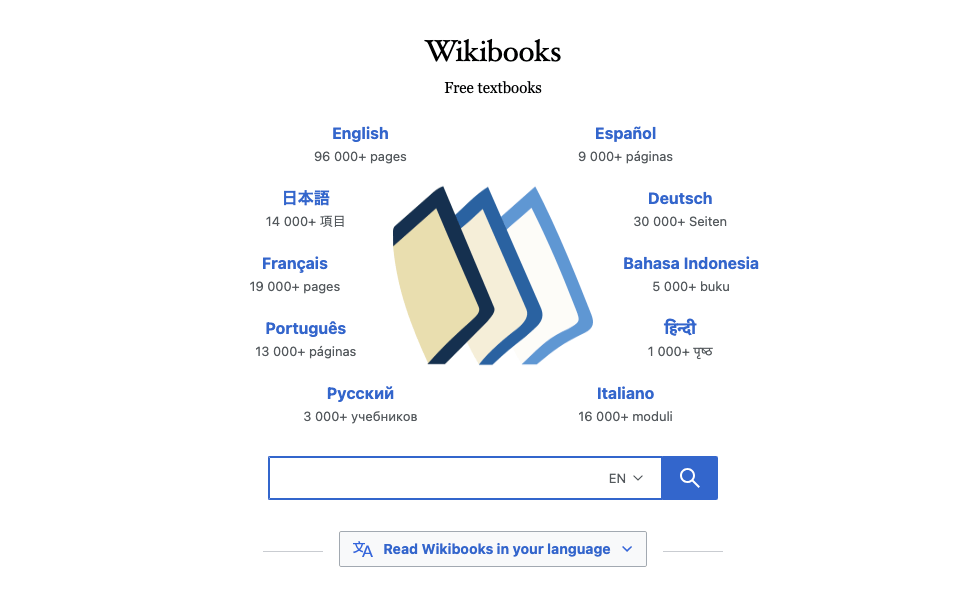 Wikibooks - alternative to BookFi