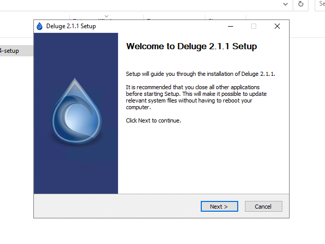 Deluge install