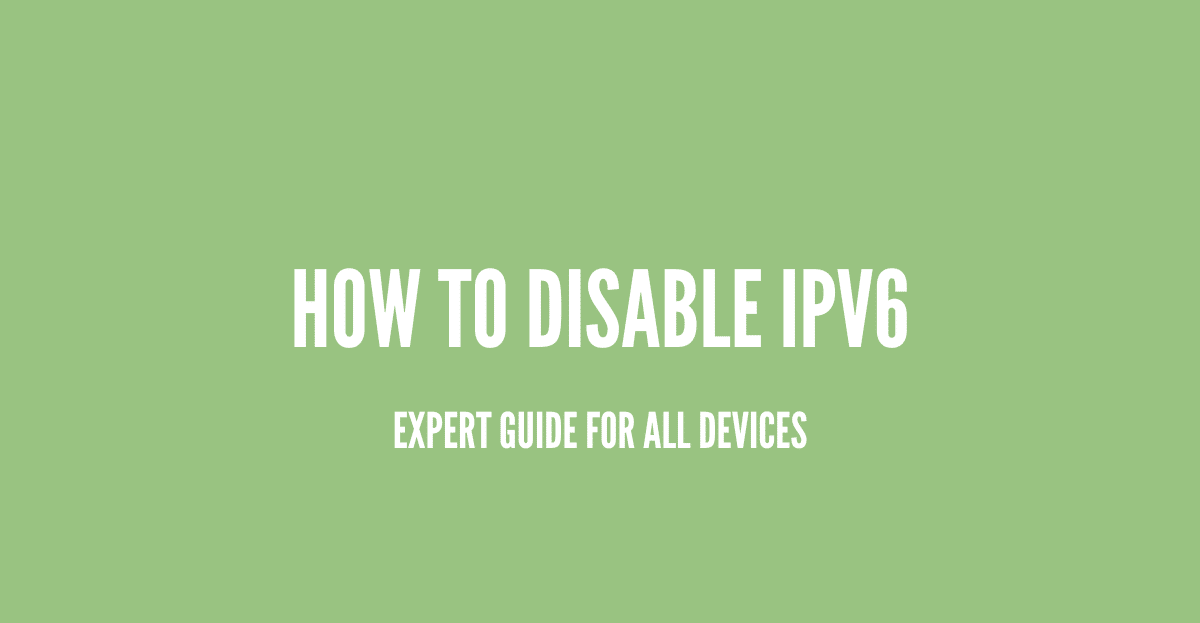 Disable ipv6
