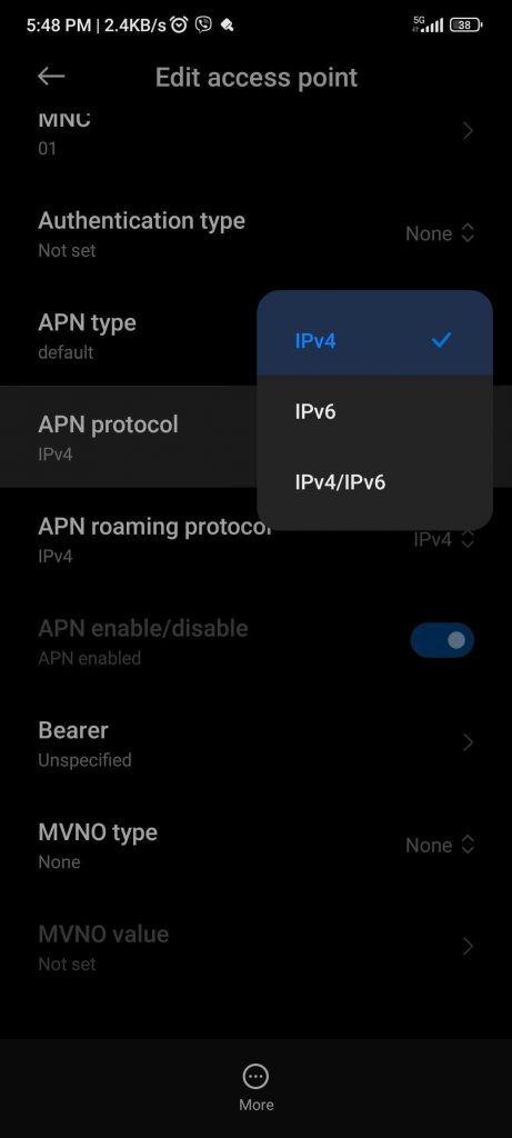 Disable ipv6 on Android
