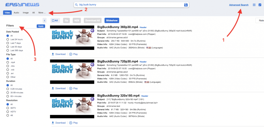 Using Easynews