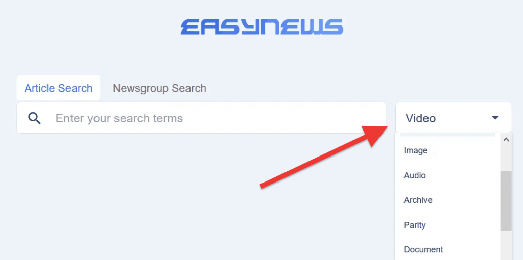 Easynews User Interface