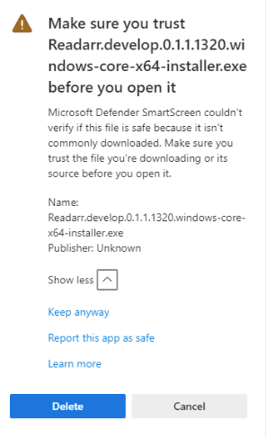 installing Readarr in Windows