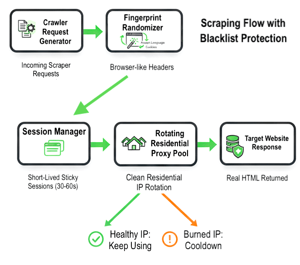 Managing Blacklists while scraping