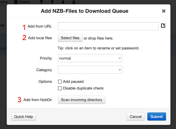 Adding NZB files