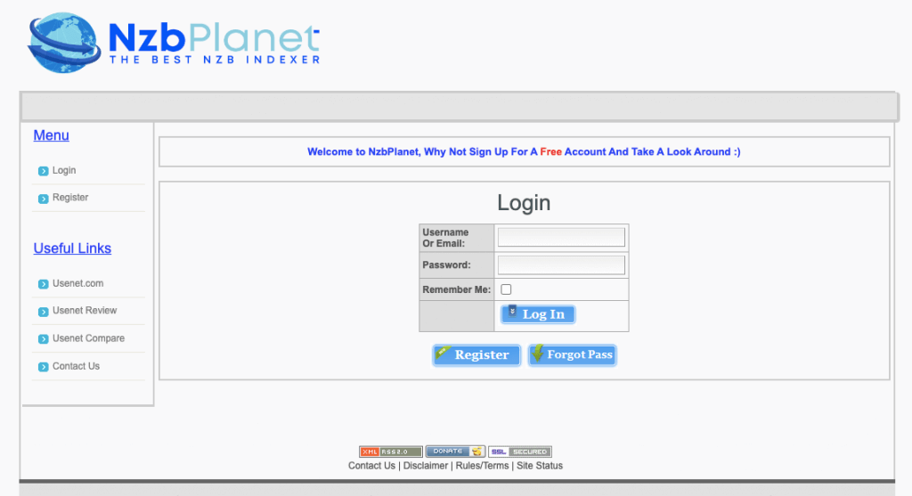 Login to NzbPlanet