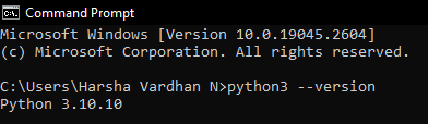 veryfing if Python is installed