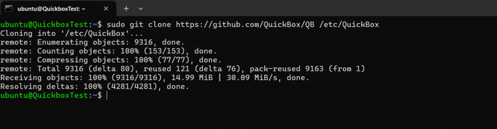 QuickBox setup
