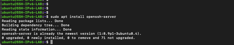 setting up SSH IPv6