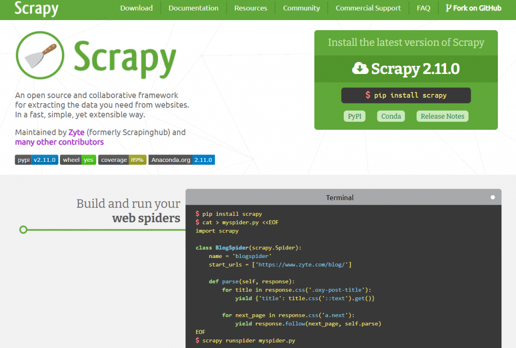 Scrapy web scraper