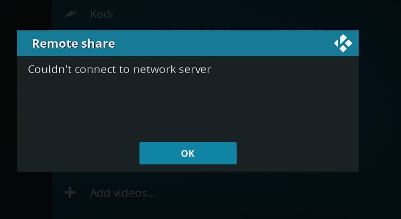 Troubleshoot network connectivity for Kodi step 2