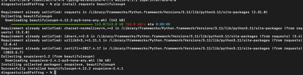 Installing Python libraries