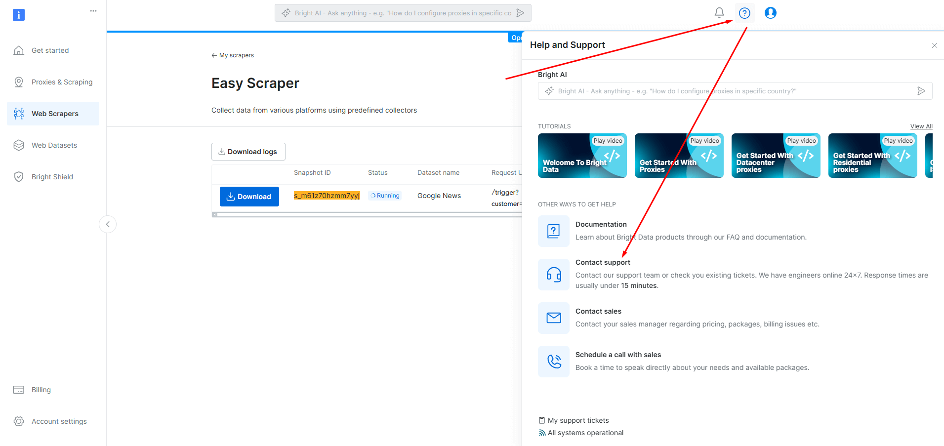 bright data support