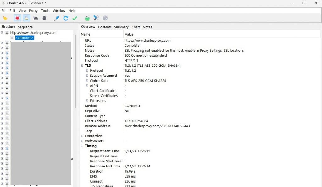 The dashboard shows a list of all URLs and web services that you’re accessing.