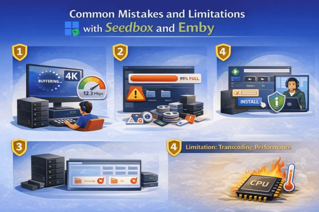 common mistakes and limitations with seedbox and emby