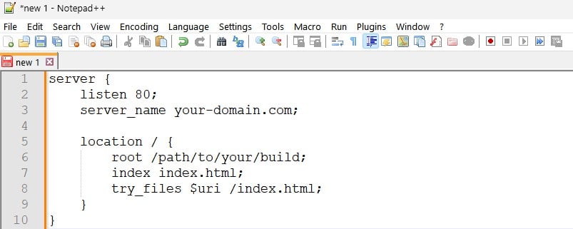 Configure your server to let it know where to find your app.