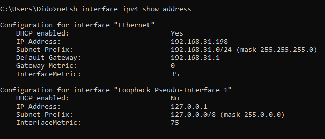 finding loopback address