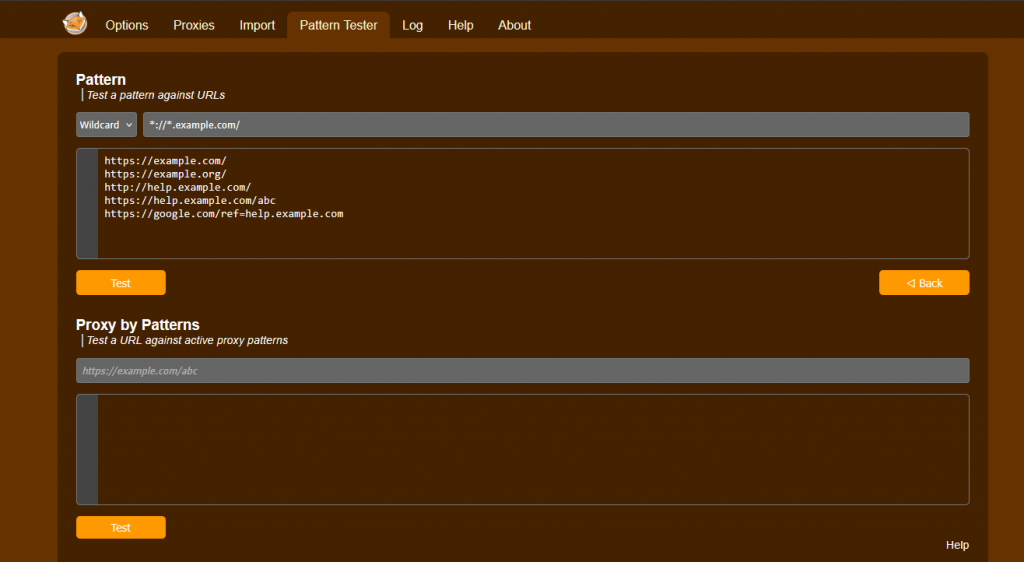 foxy proxy pattern tester