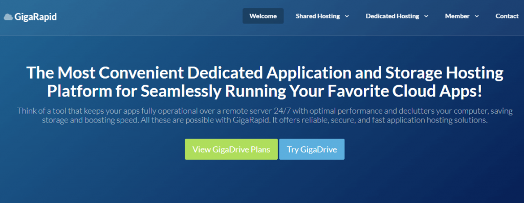 gigarapid homepage