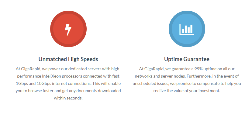 gigarapid speed and uptime guarantee