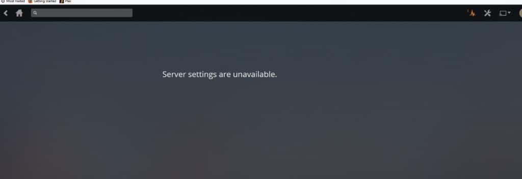 Troubleshooting Plex Media Server: Server settings are unavailable. 