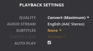 Plex 4K settings.