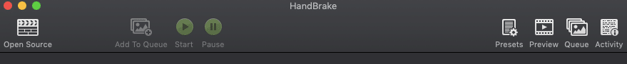 Handbrake toolbar