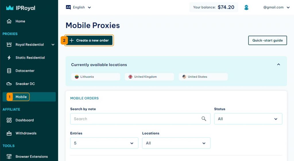 IPRoyal mobile proxies