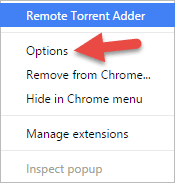 Remote Torrent Adder Options