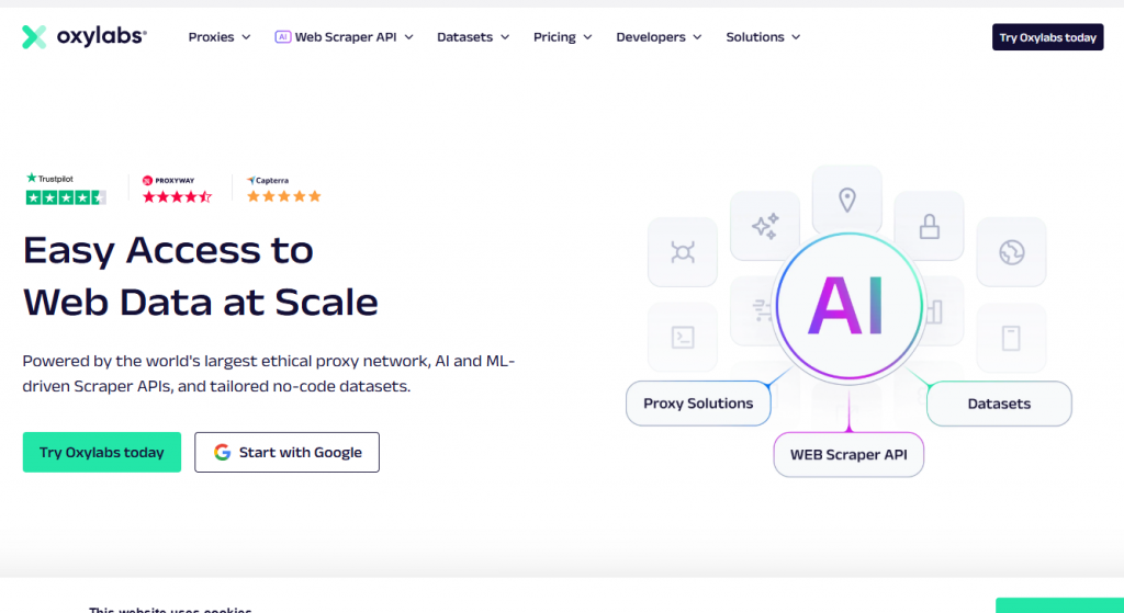 oxylabs homepage