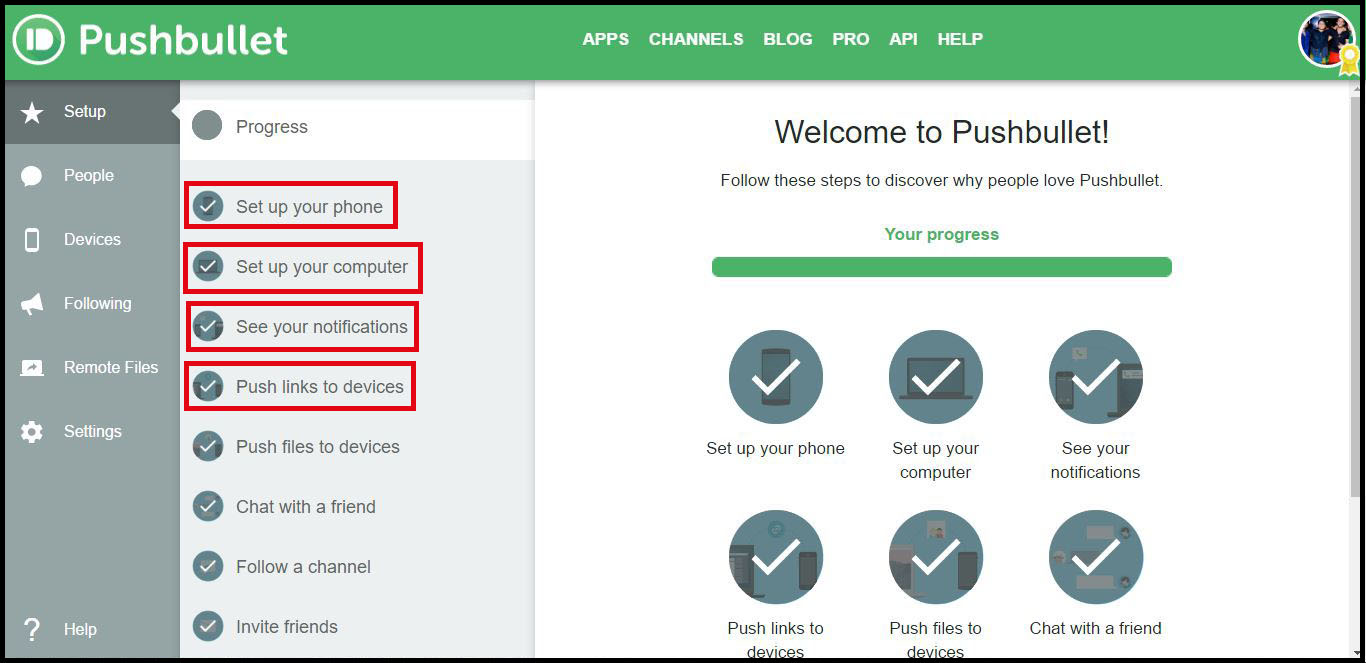 Pushbullet Welcome