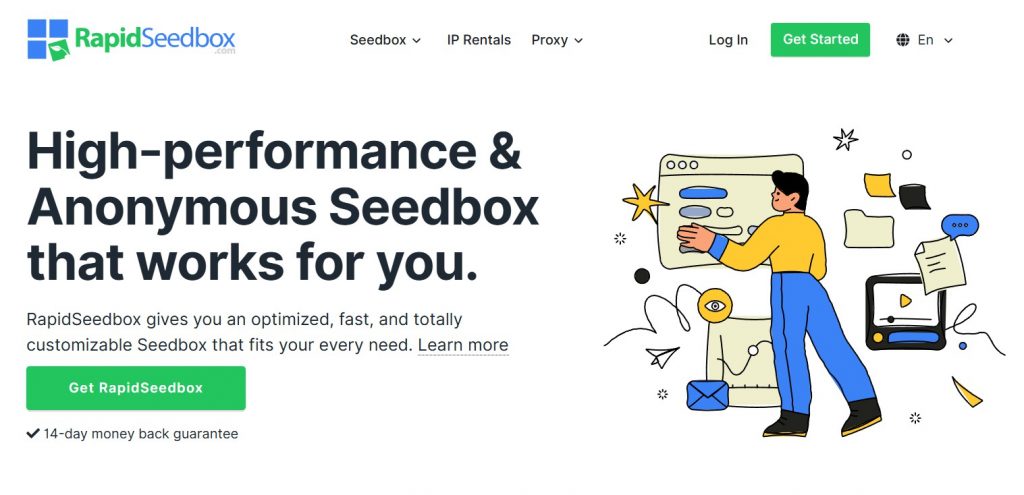 rapidseedbox homepage