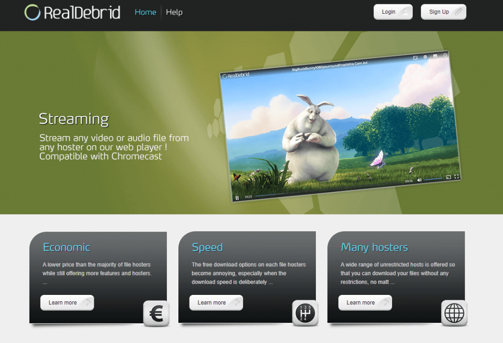 Real-Debrid homepage