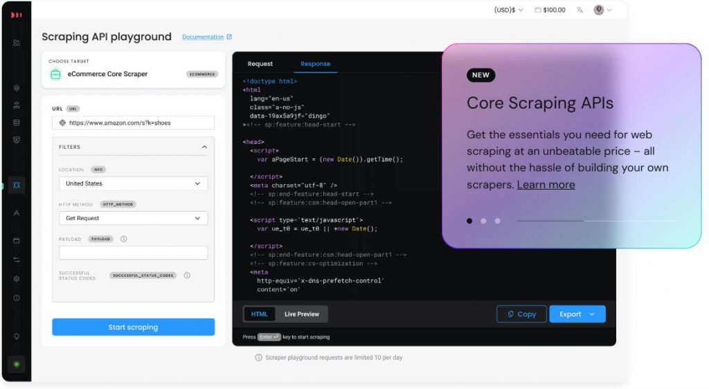 Smartproxy API Management.