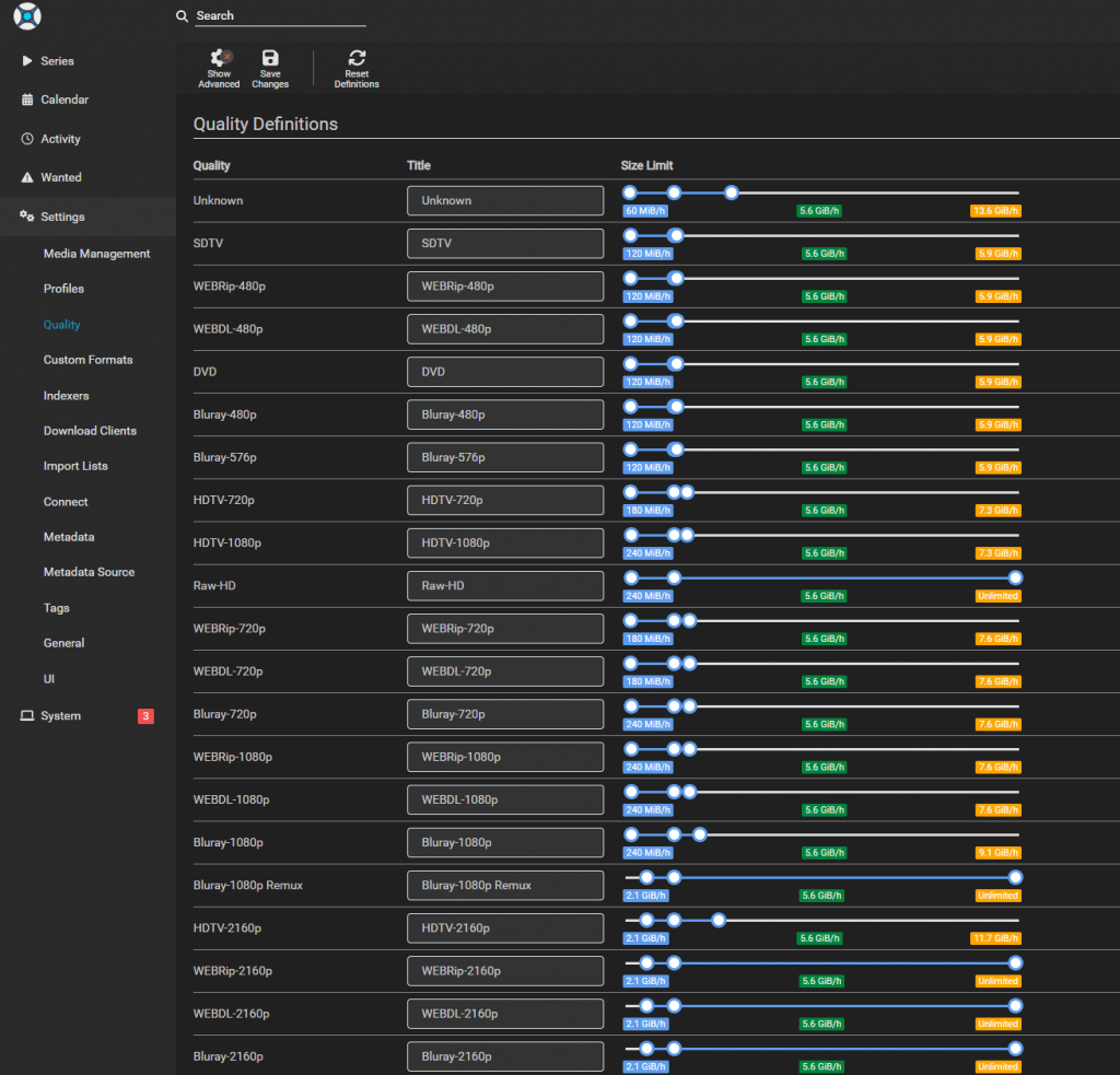 sonarr quality profiles