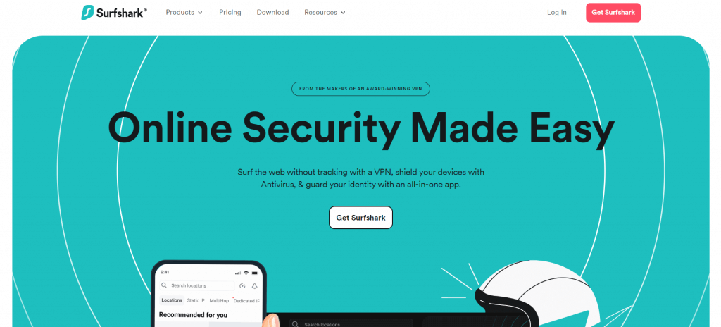 Surfshark homepage
