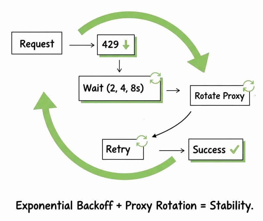 Exponential Backoff + Proxy Rotation = Stability