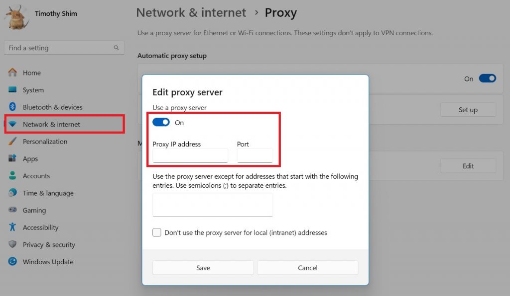 The process of proxy setup will also change slightly depending on your Windows version.