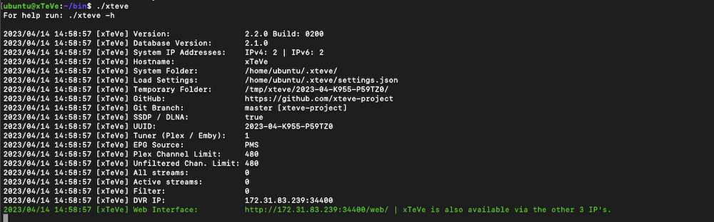 Installing xTeVe on Linux